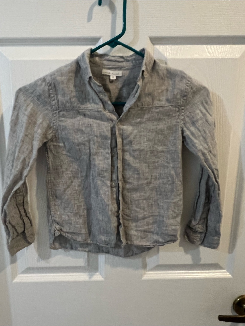 Marie Chantal Gray Linen Button-Front Shirt